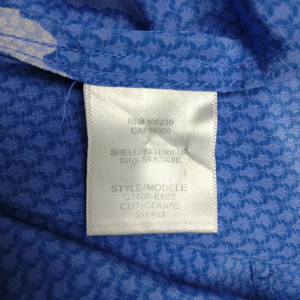 Equipment Femme blue butterfly long sleeve button up shirt blouse ladies Large - Picture 7 of 7